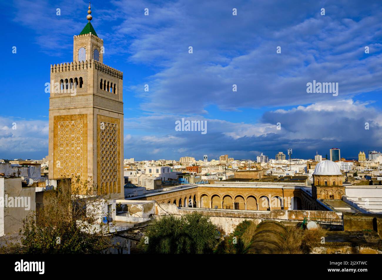 Tunisia, Tunis, Medina listed as World Heritage by Unesco, Zitouna mosque Stock Photo