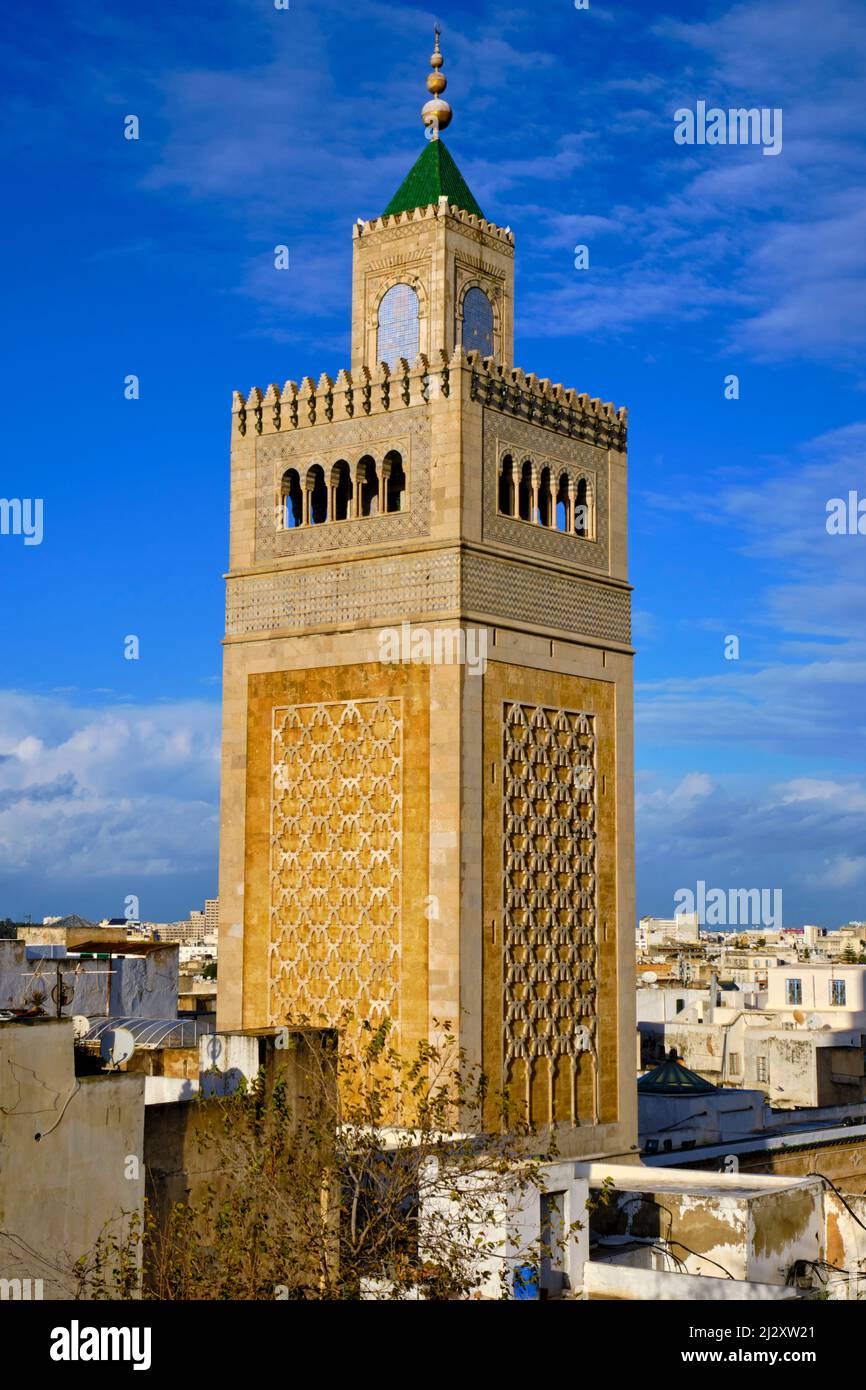 Tunisia, Tunis, Medina listed as World Heritage by Unesco, Zitouna mosque Stock Photo