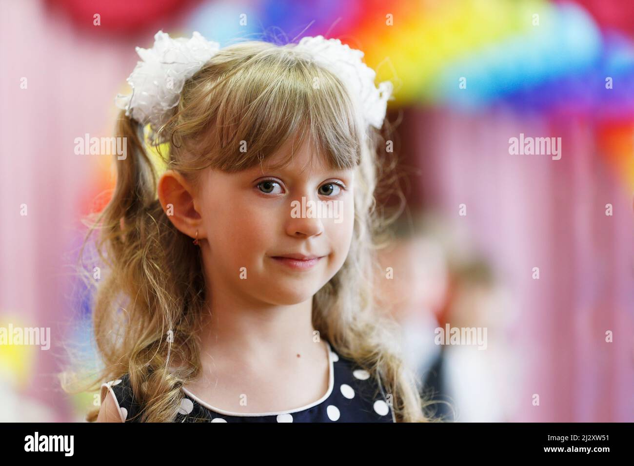 Closeup portrait of a little sixyearold girl Stock Photo Alamy