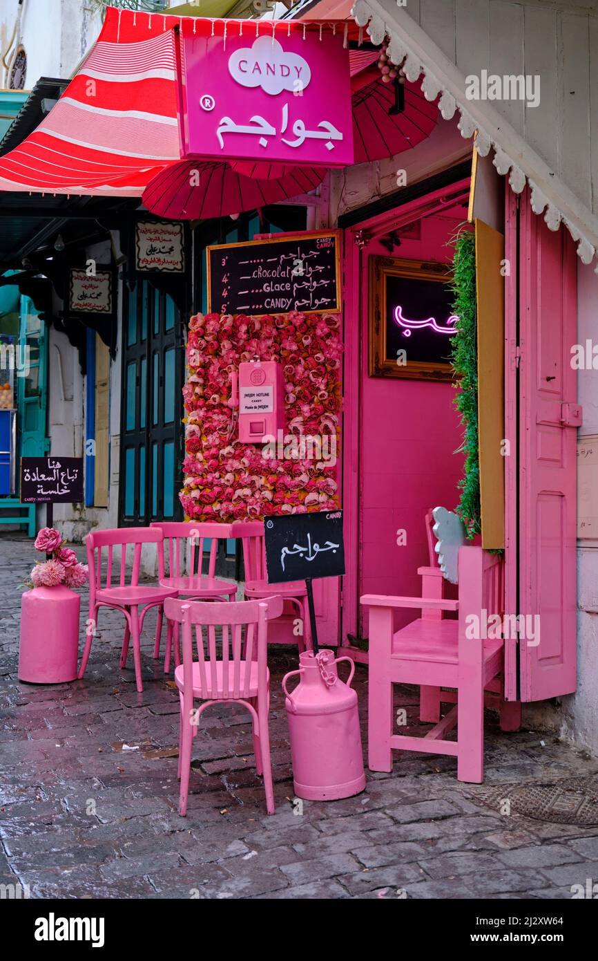 Tunisia, Tunis, Medina listed as World Heritage by Unesco, coffee shop Stock Photo