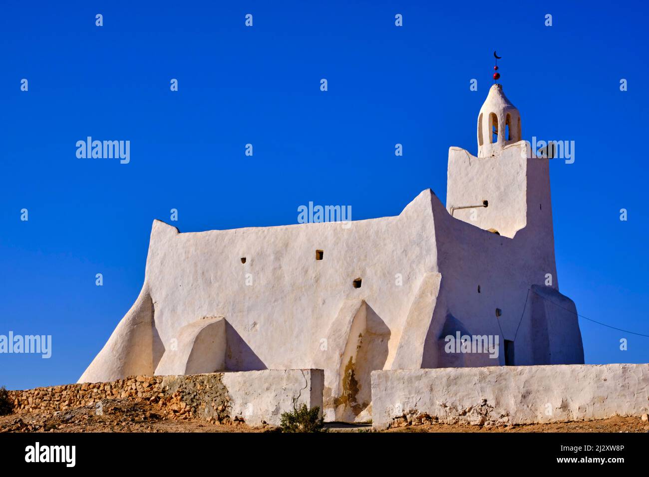Tunisia, southern region, Governorate of Medenine, island of Djerba, Mosque el Moghzel Stock Photo
