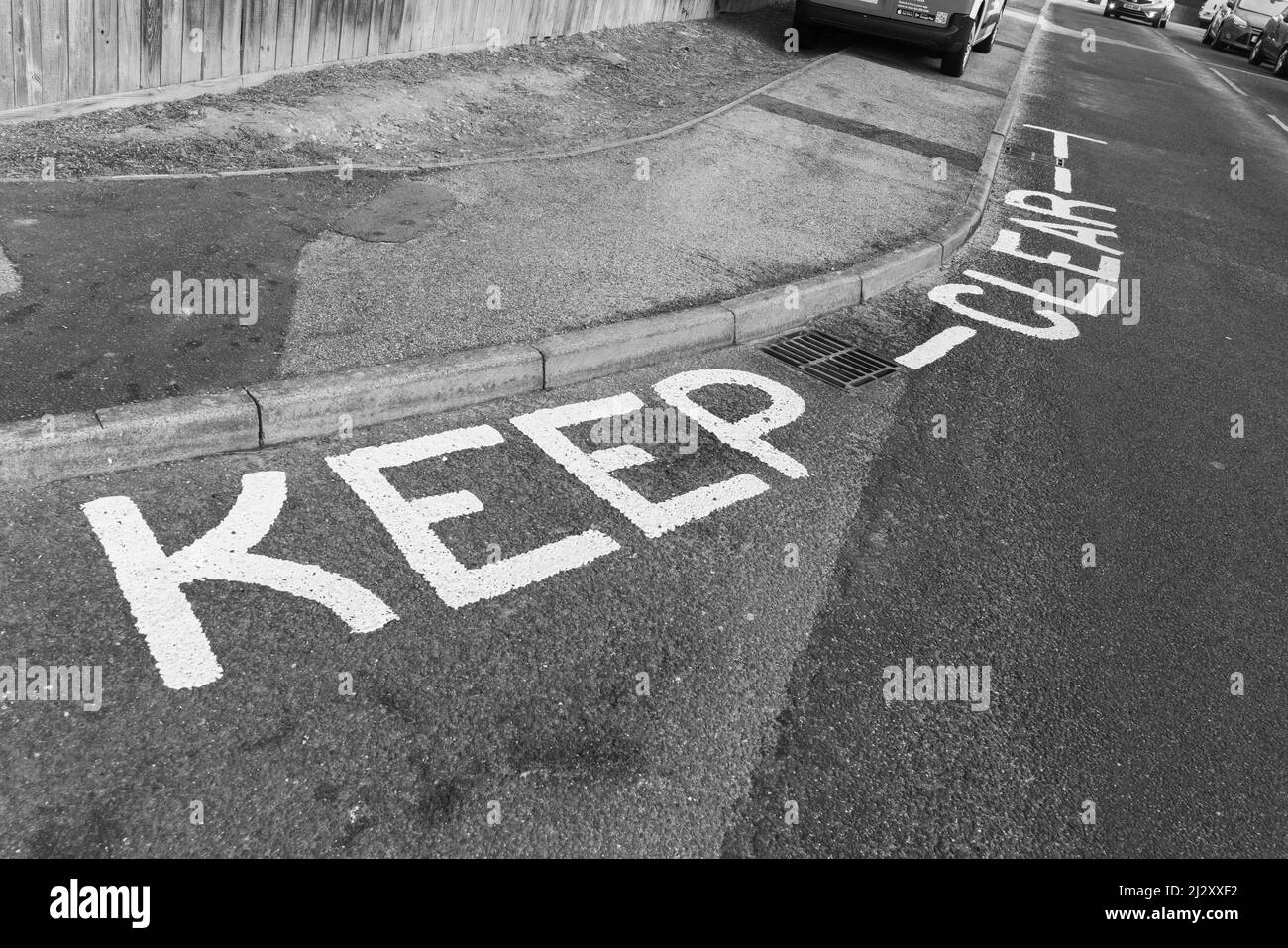 Pedestrian crossing road marking yellow Black and White Stock Photos