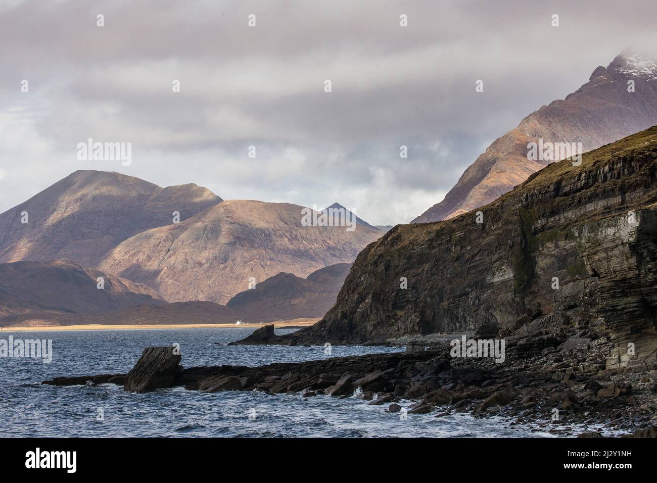 View from Elgol on the Cuilins mountain range, Isle of Skye, Scotland, UK Stock Photo