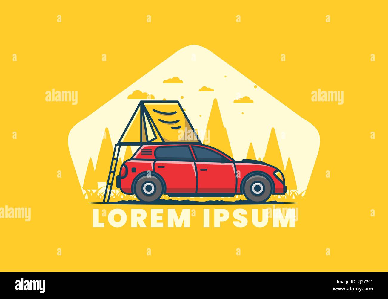 Camping family caravan car icon hi-res stock photography and images - Alamy