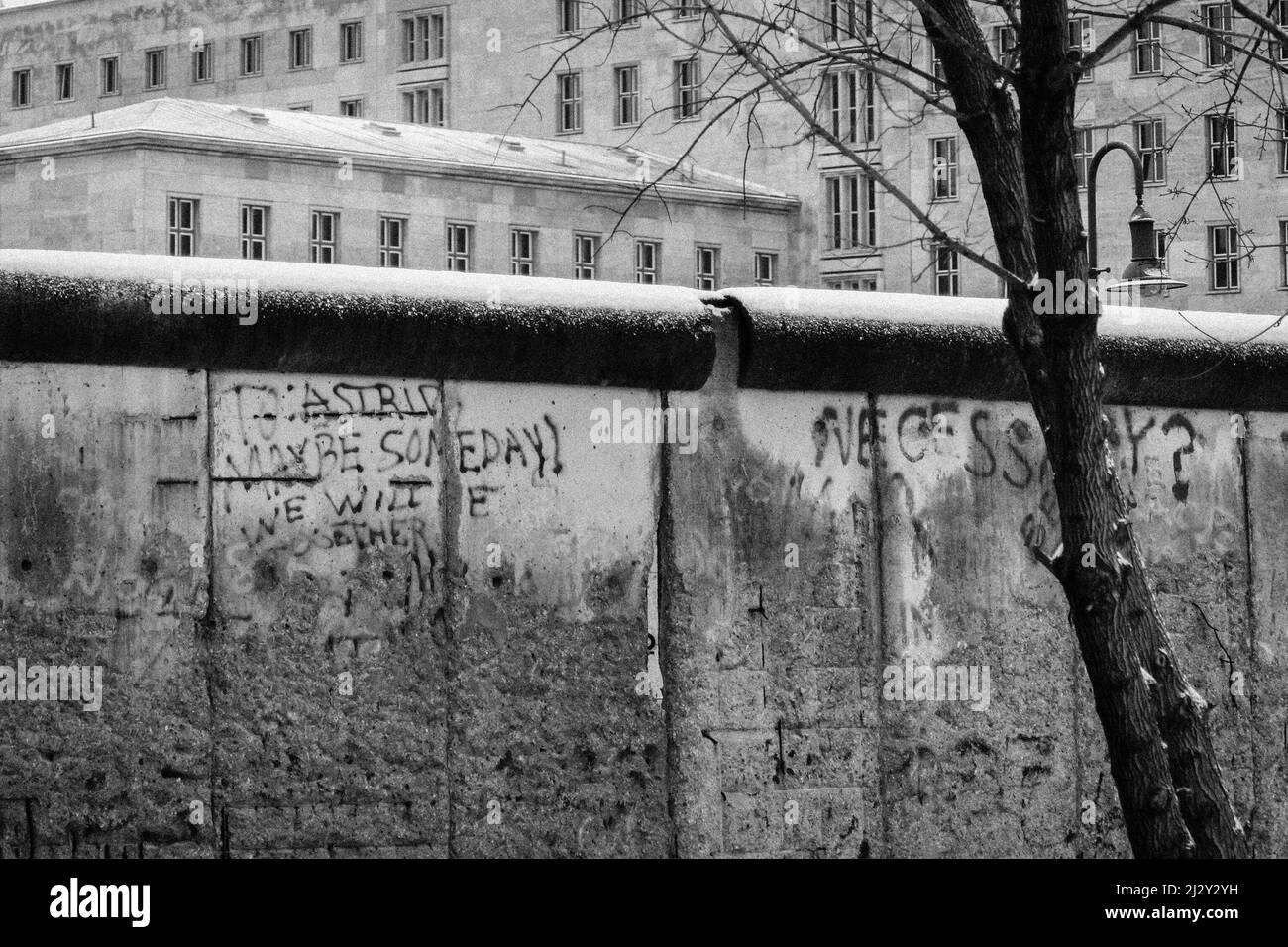 Berlin Wall, Germany. A historic detailed view of the Berlin wall with the poignant message, "To
