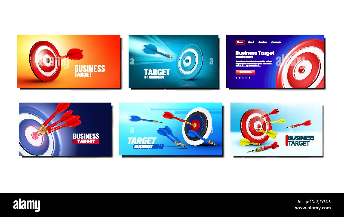 Business Target Achievement Set Posters Vector Stock Vector Image & Art ...