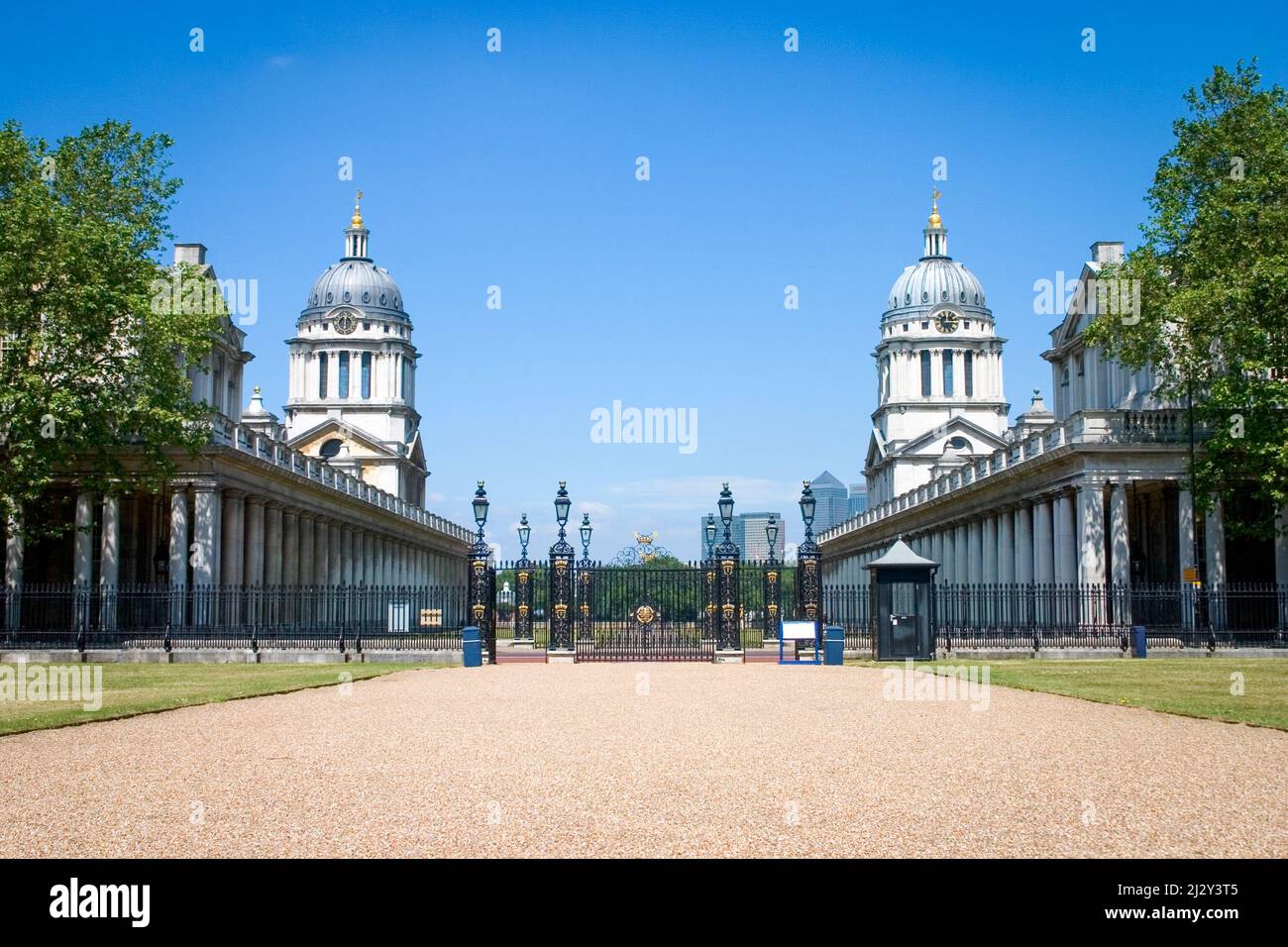 Old Royal Naval College, Greenwich, London, UK. A view of the Sir Christopher Wren designed landmark now part of the University of Greenwich. Stock Photo