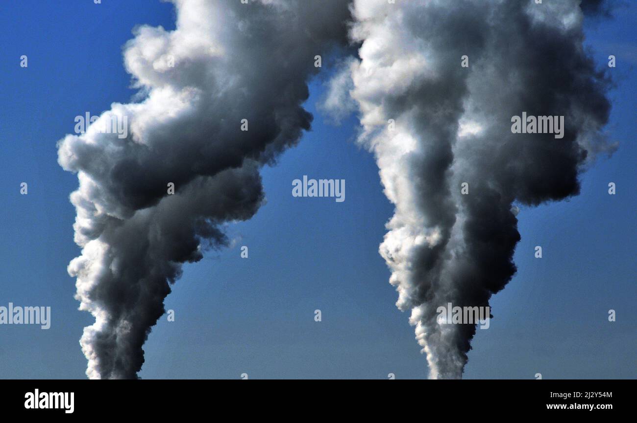 air pollution chimney, Paris, France Stock Photo