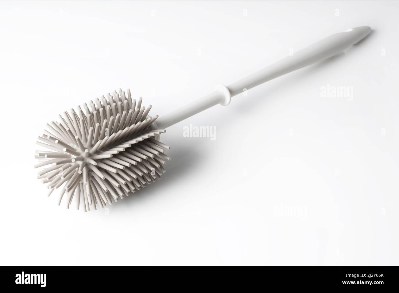 modern toilet brush with silicone bristles Stock Photo