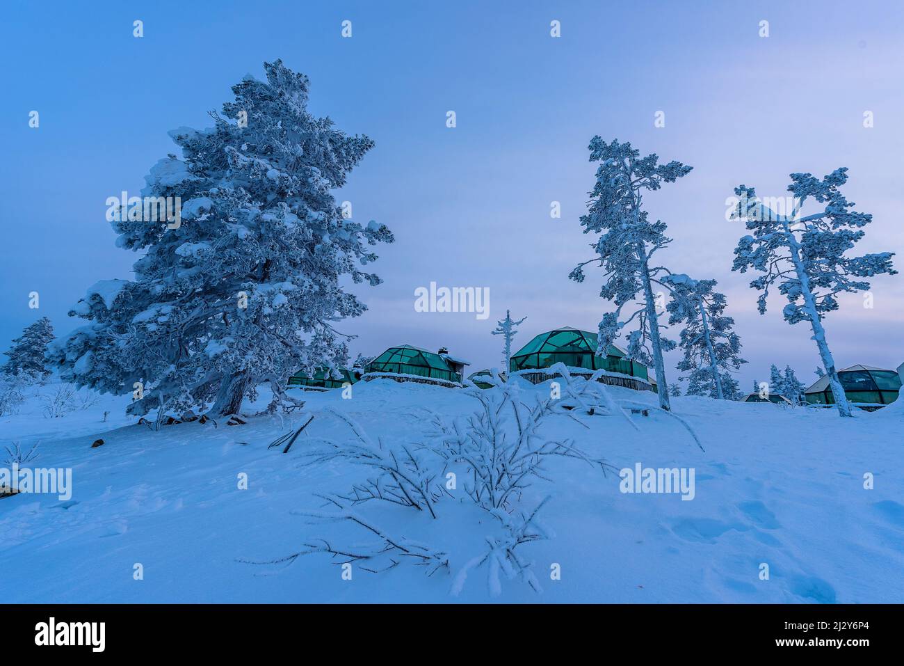 Glass igloo in Levi, Finland Stock Photo Alamy