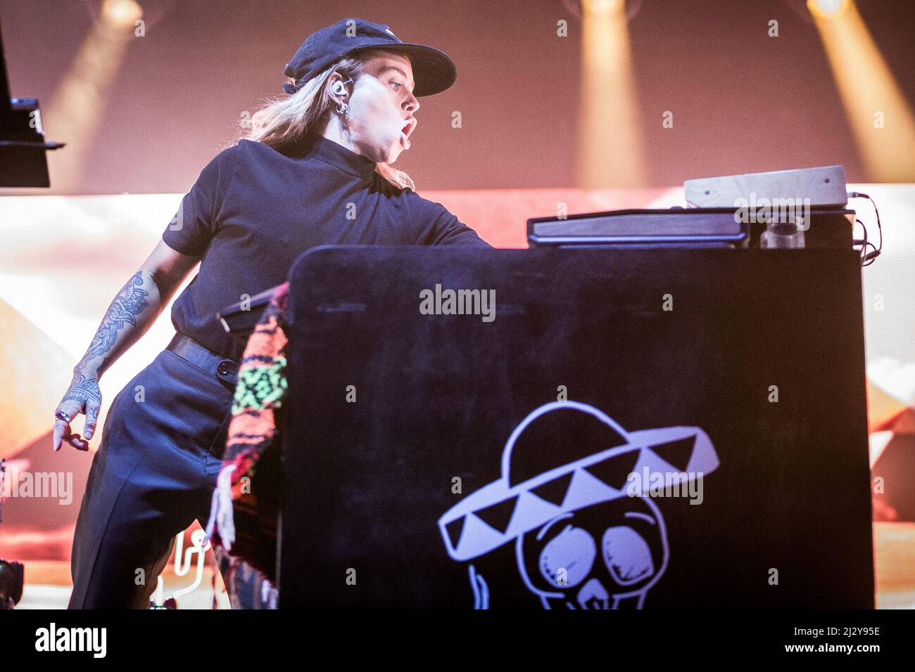 Tash Sultana performing live at Oslo Spektrum on 2 April 2022 Stock Photo