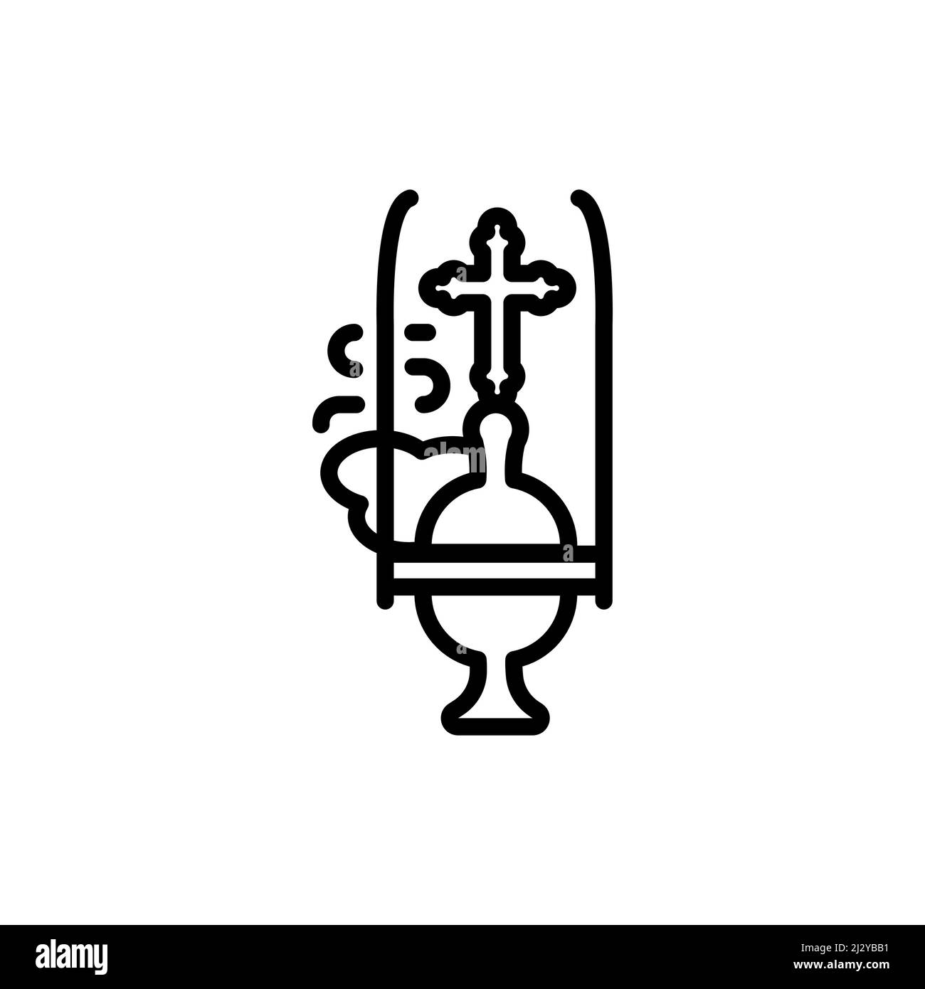 Incense smoking from a thurible line color icon. Isolated vector ...