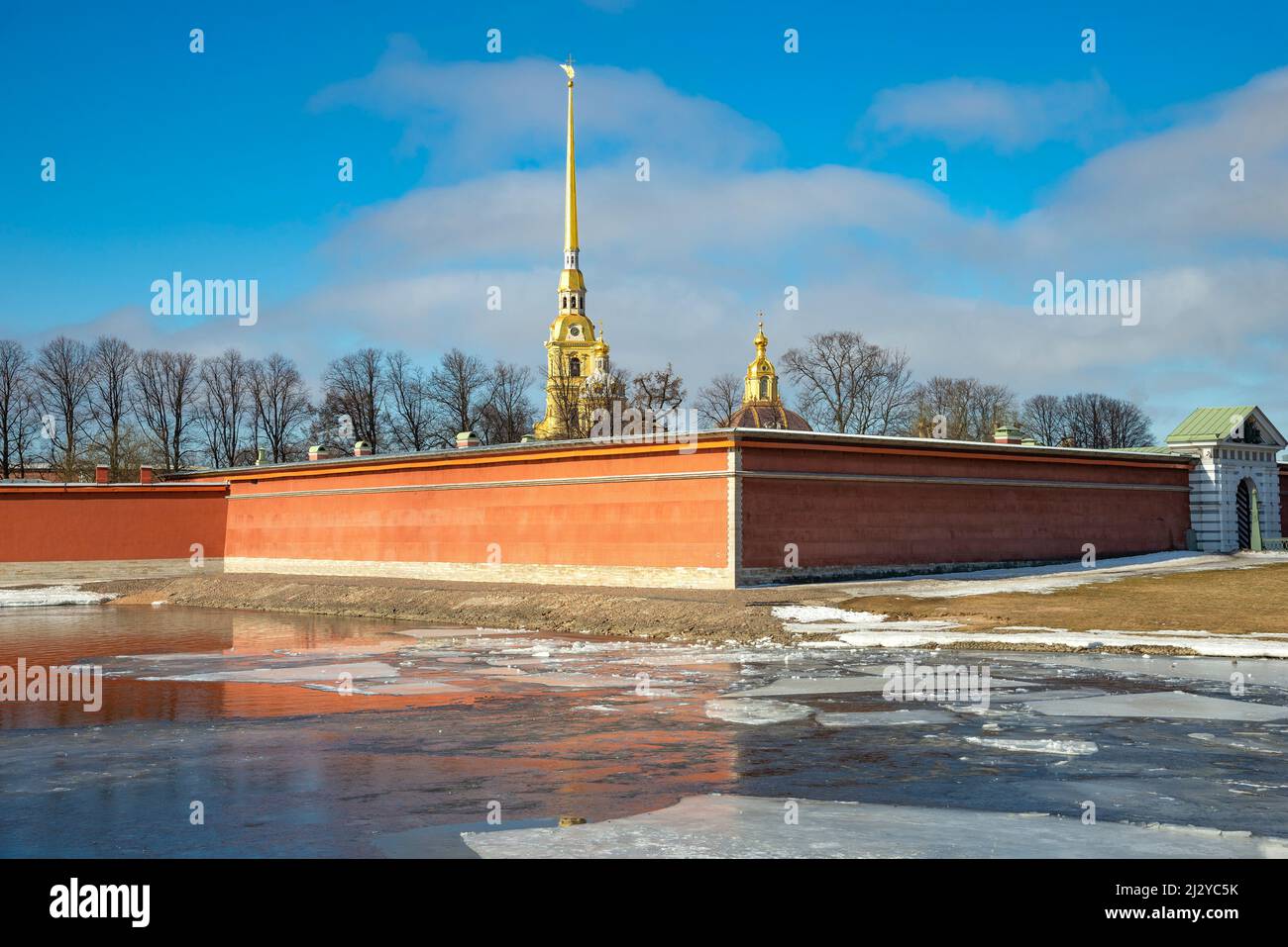Peter and Paul Fortress on a sunny April day. Saint Petersburg, Russia Stock Photo