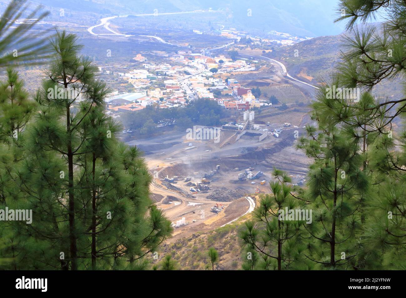 Santiago del Teide town and valle de arriba from above. Tenerife, Canary Islands in Spain Stock Photo