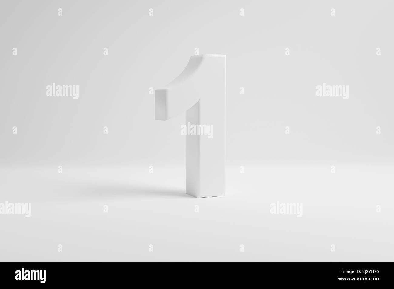 Number one on white background. 3D rendering Stock Photo - Alamy
