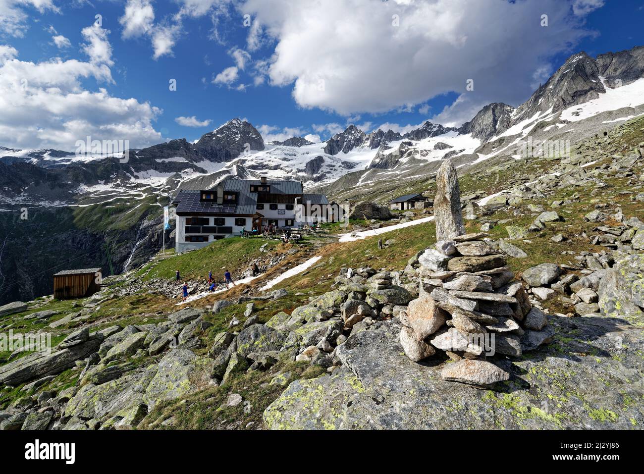 The Plauener Hut in the Zillertal Alps, Tirol, Austria. Stock Photo