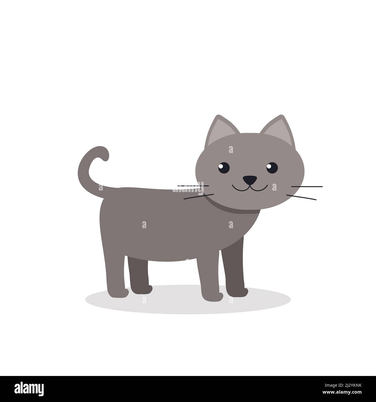 Cute cat in flat style isolated on white background Eps 10 Stock Vector ...