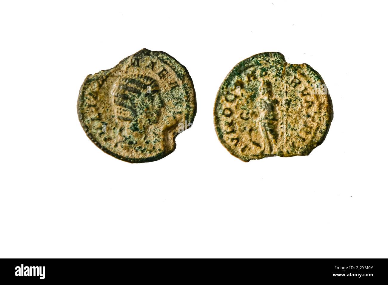 Roman Coin - Half ace or semis of Empress Julia. Stock Photo
