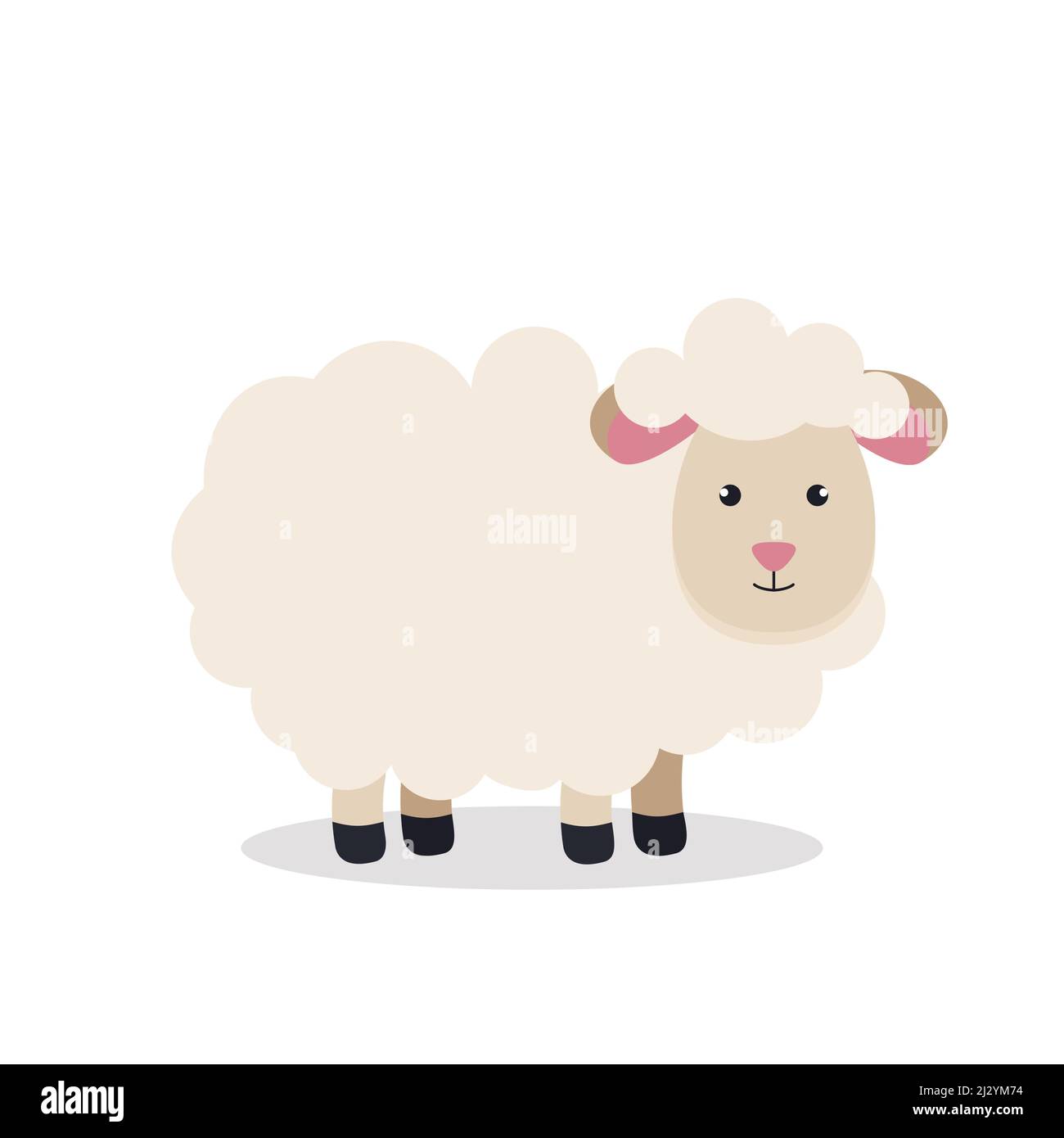 Cute sheep in flat style isolated on white background Eps 10 Stock ...