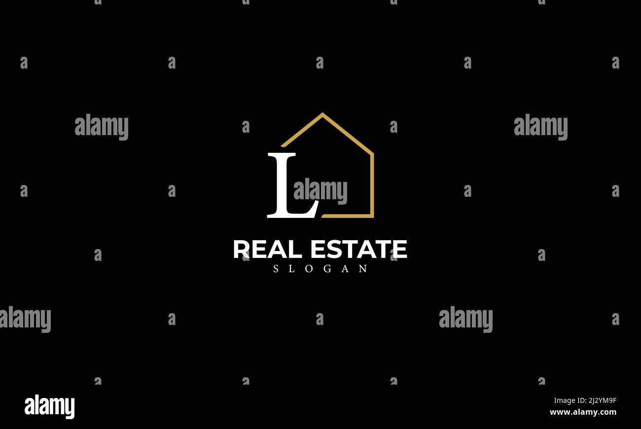 Alphabet L Real Estate Monogram Vector Logo Design, Letter L House Icon Template Stock Vector