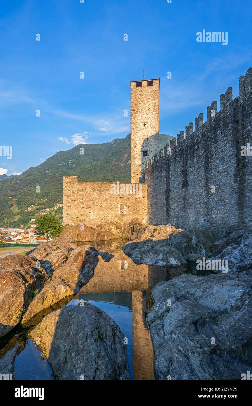 Castelgrande Castle in Bellinzona, Canton Ticino, Switzerland Stock Photo