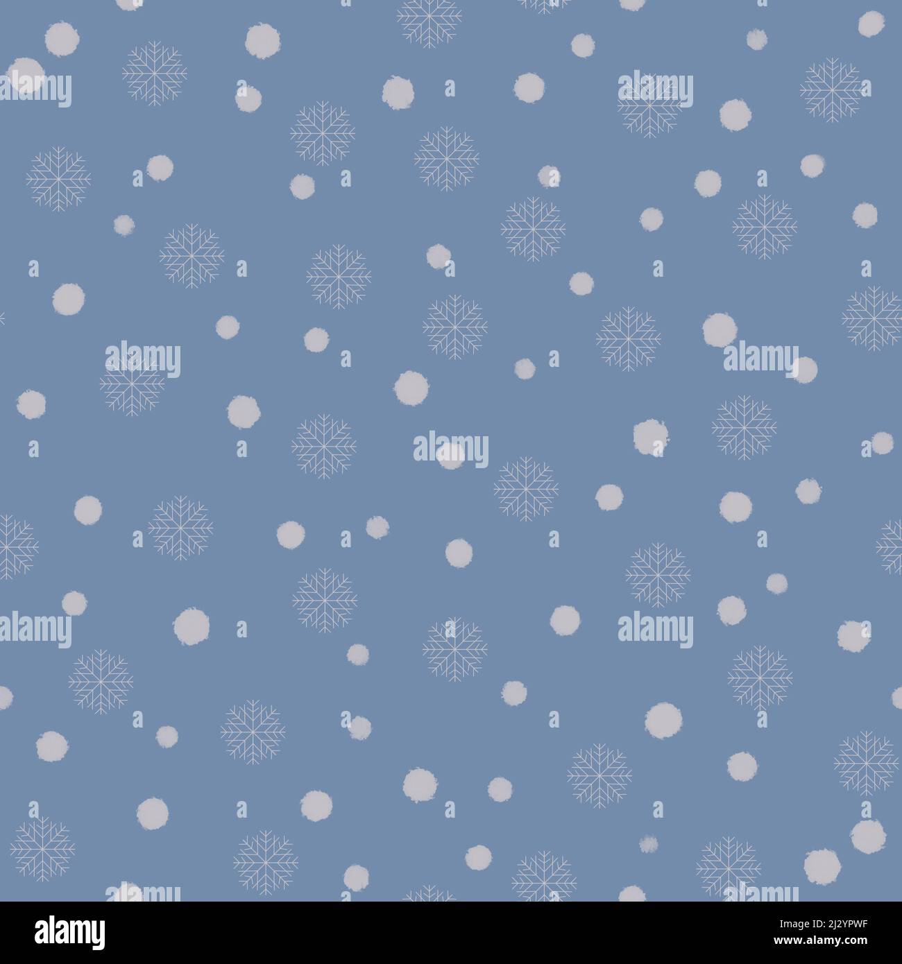 Seamless pattern with snowflakes on blue background for packaging and ...