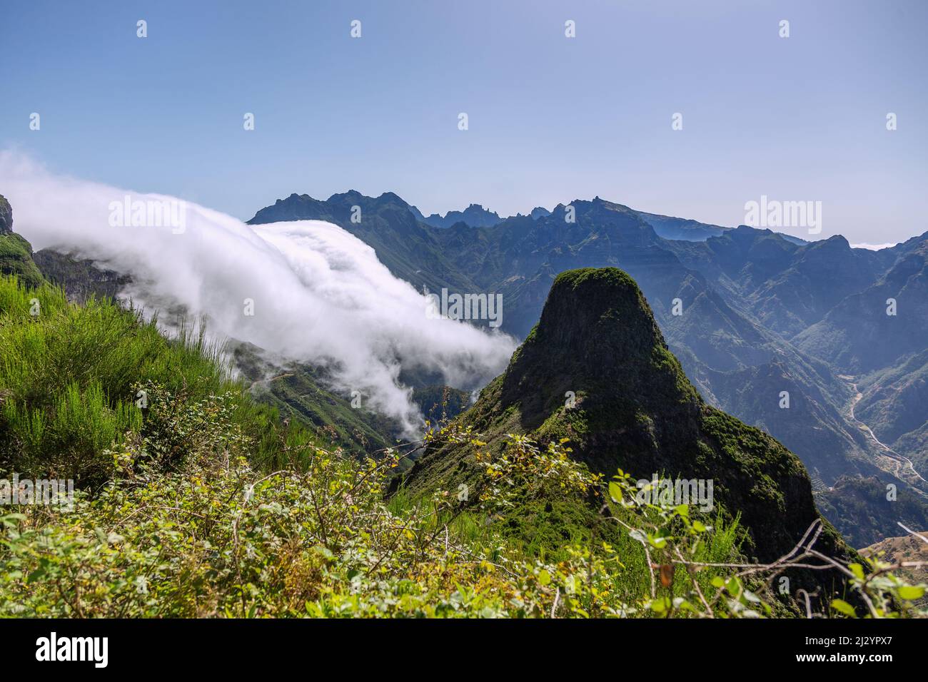 Lombo da Mouro, Boca da Encumeada, River of Clouds Stock Photo