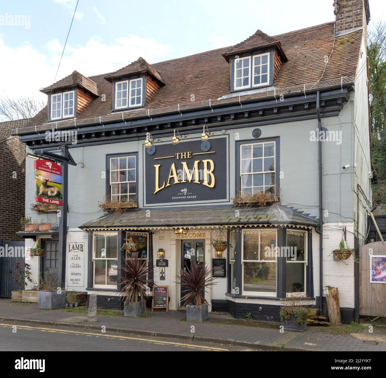 The Lamb - public house  - Abbey Street, Farnham, Surrey, England, UK Stock Photo