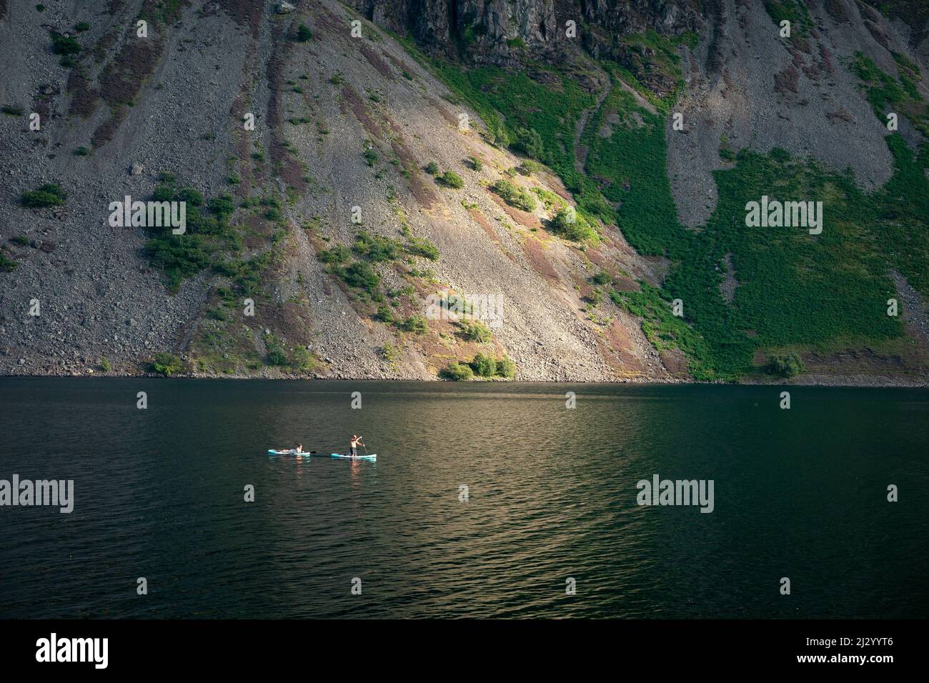 Wast Water in Lake District, Cumbria, UK. Paddle boarding destination. Stock Photo