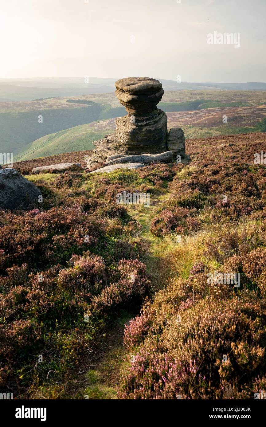 Salt Cellar Derwent Edge, Rock formation during sunset, Peak District, UK Stock Photo Alamy