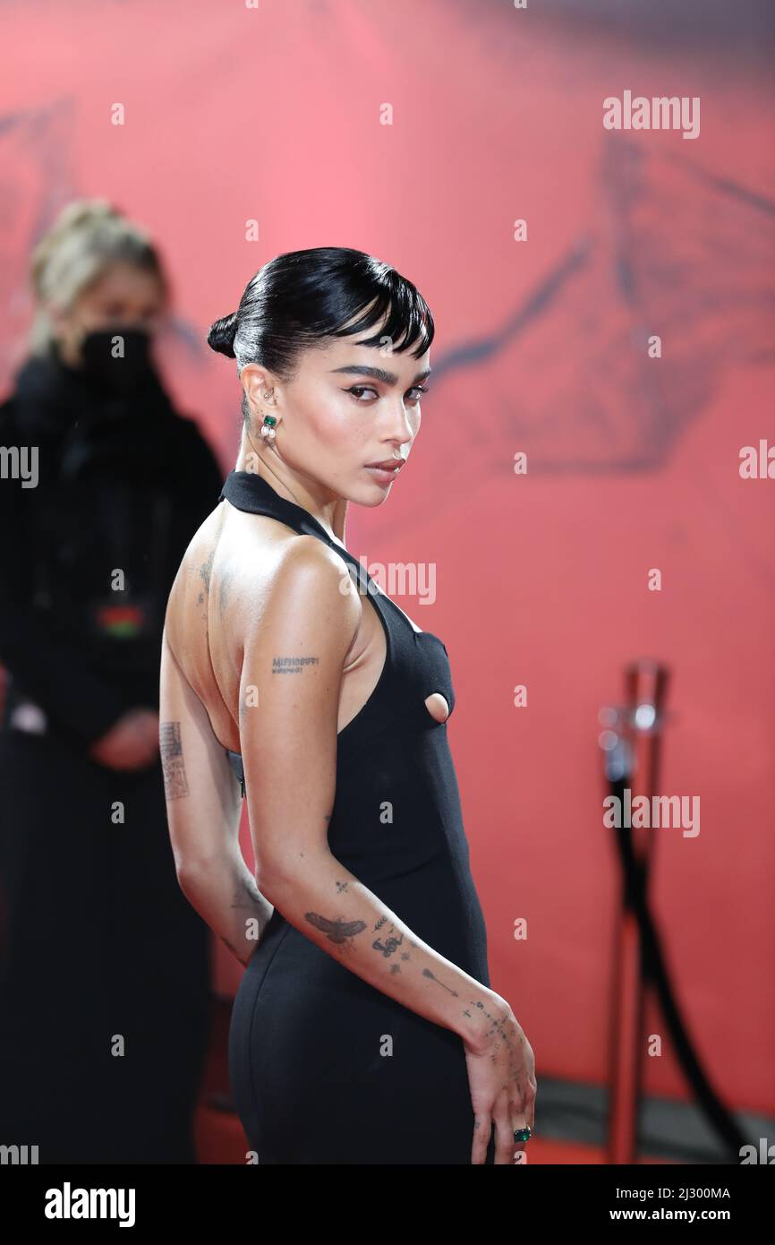 Zoe Kravitz attends a special screening of The Batman at BFI IMAX Waterloo Stock Photo