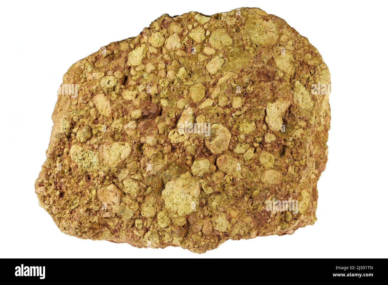 bauxite from Gant, Hungary isolated on white background Stock Photo