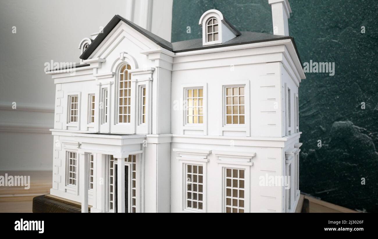 Model of a twostory house. Twostory House. Miniature model home Stock