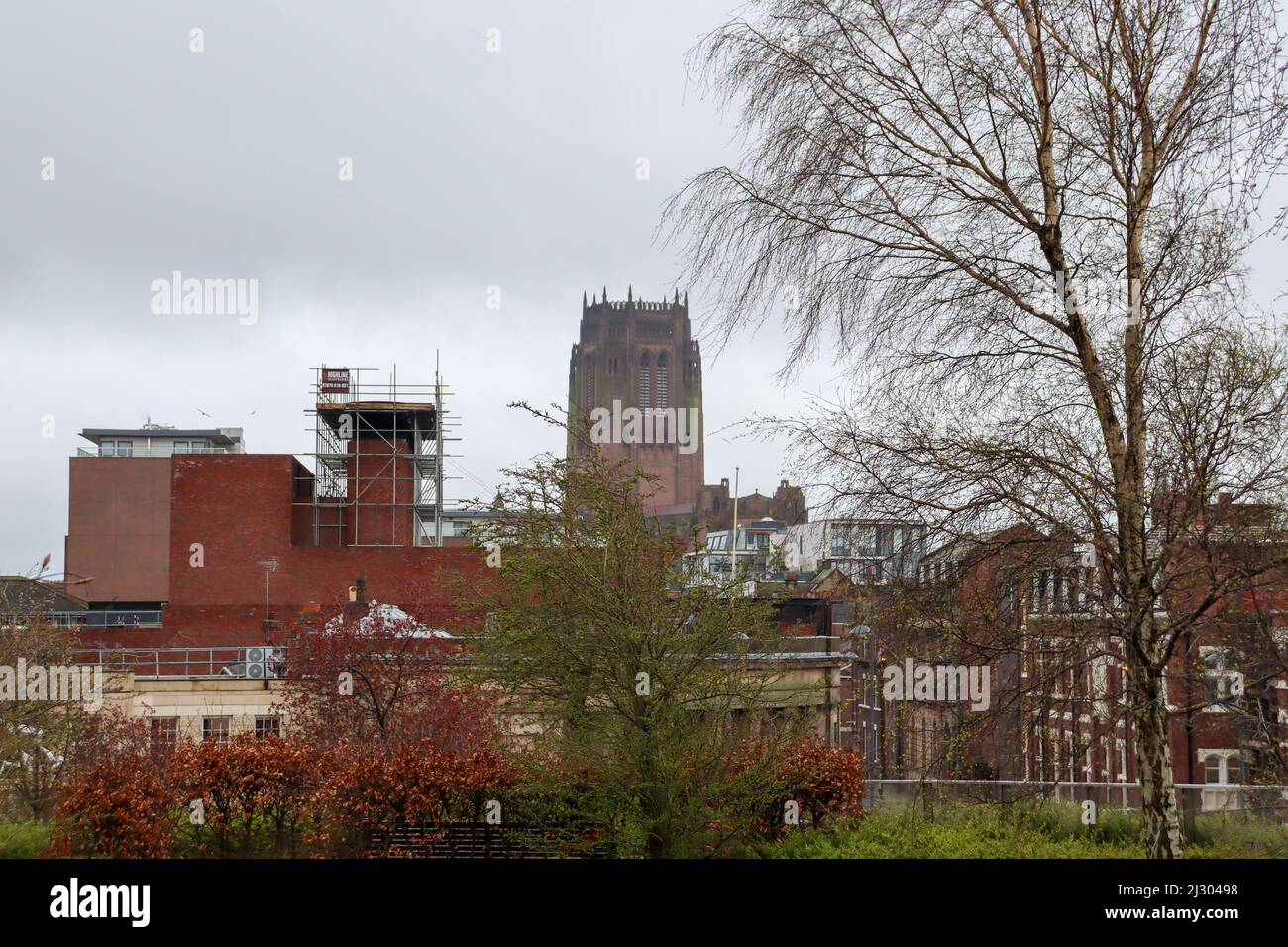 View over Liverpool City Centre towards the cathedral Stock Photo