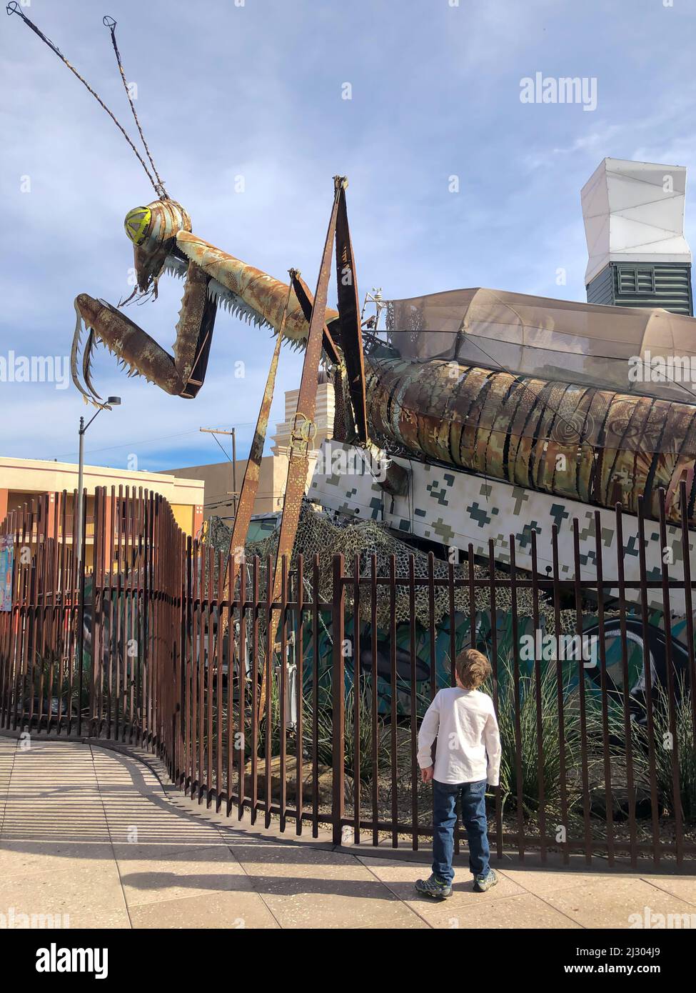 Nevada Reno Mantis Downtown Container Park, Las Vegas, Nevada, US - 1.2020 - Praying ...