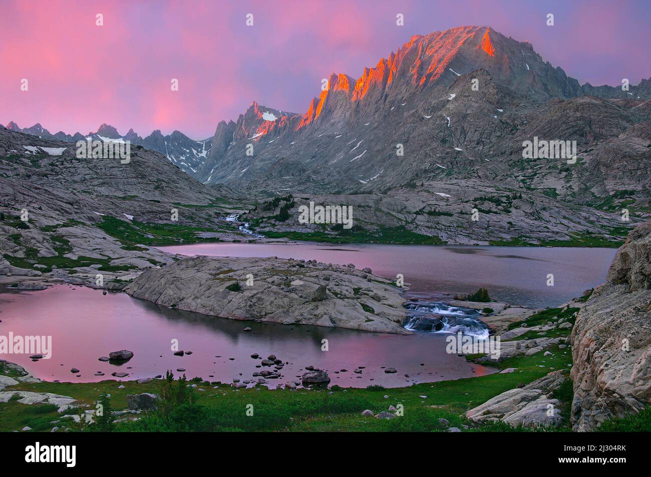 Fremont Peak from Island Lake, Wind River Range, Wyoming Stock Photo Alamy