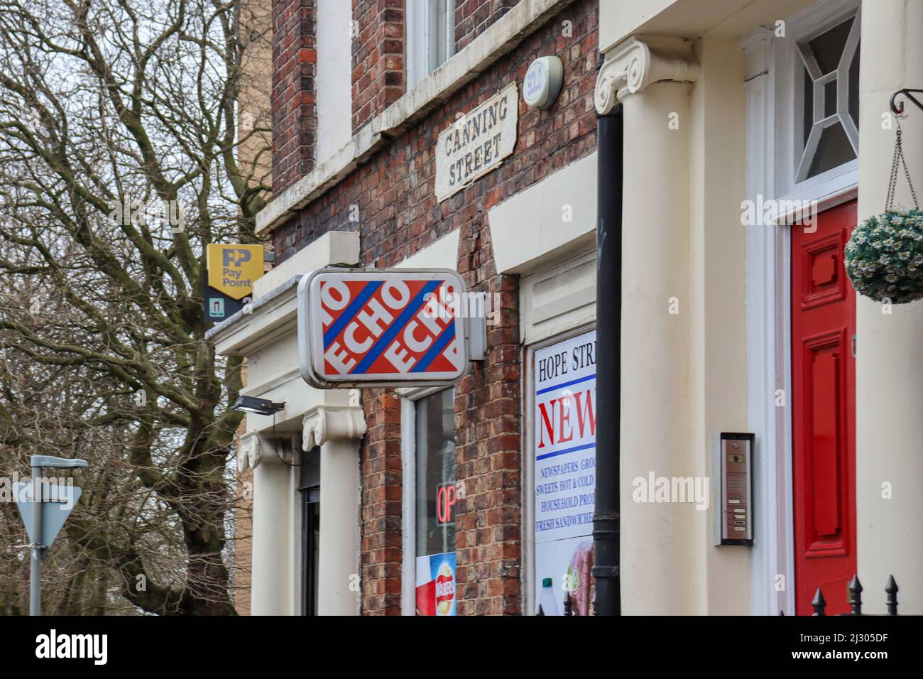 Canning Street, Liverpool Echo sign Stock Photo Alamy