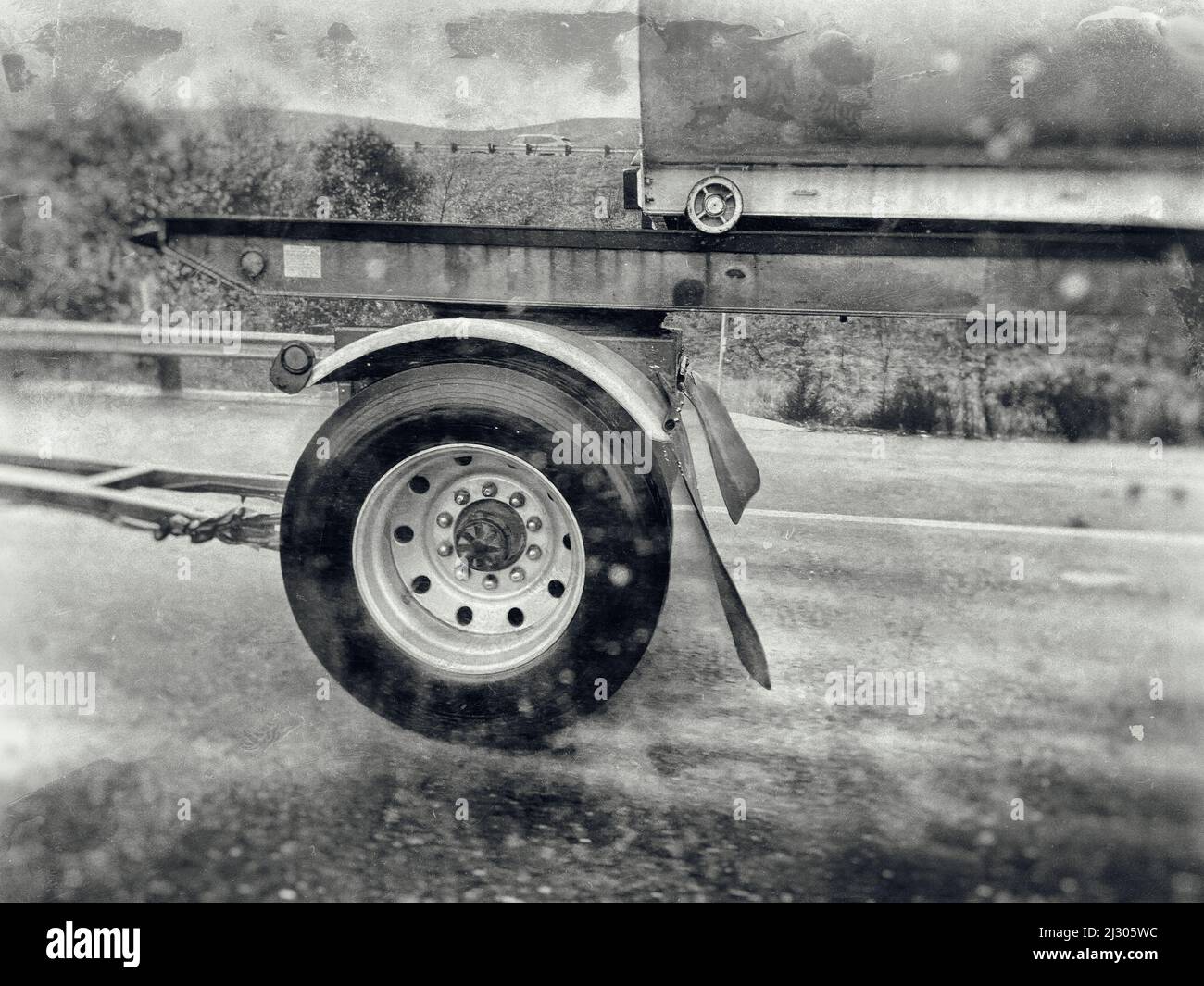 Truck tires in the rain Stock Photo Alamy