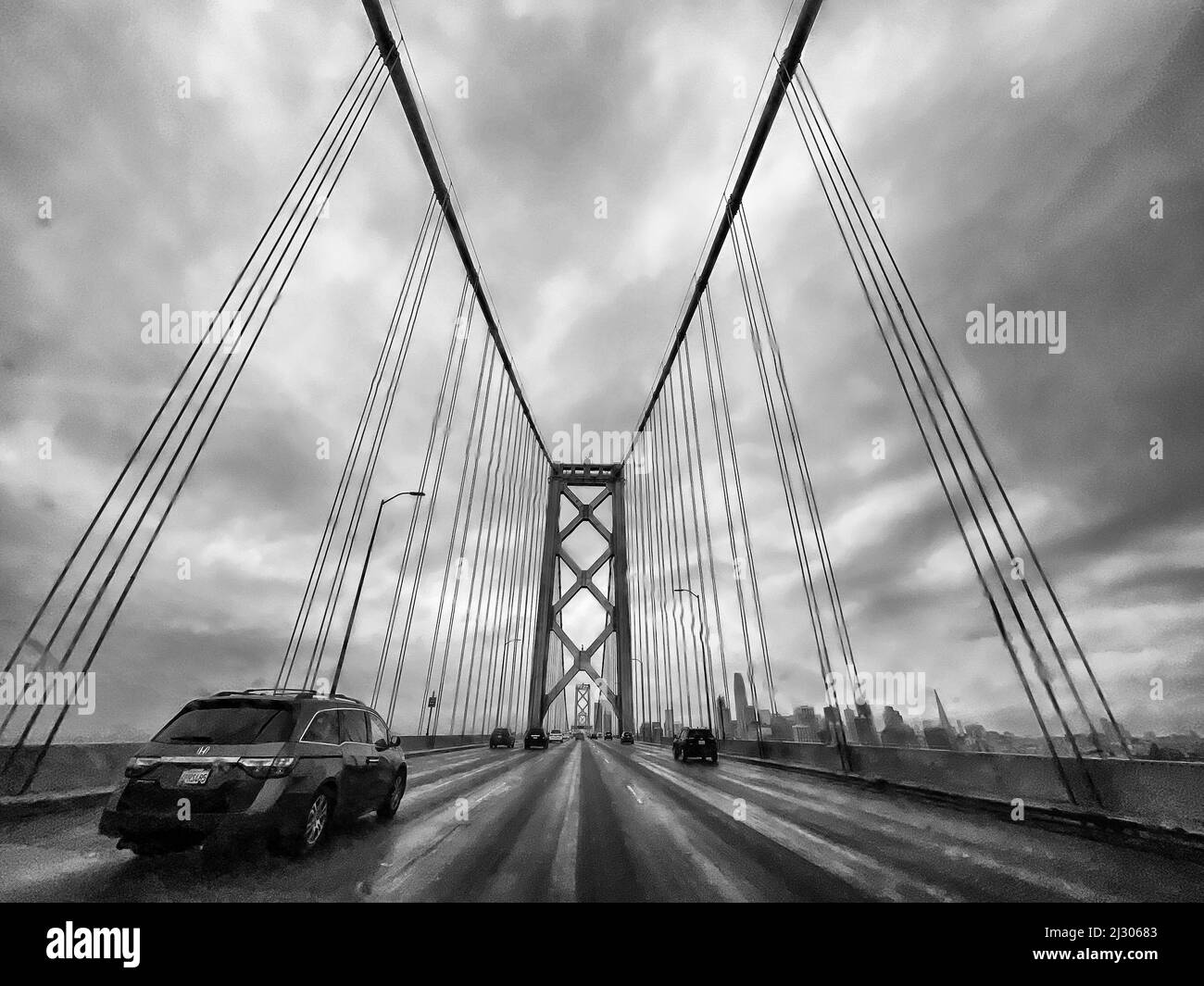 Crossing the Bay Bridge in San Francisco Stock Photo Alamy