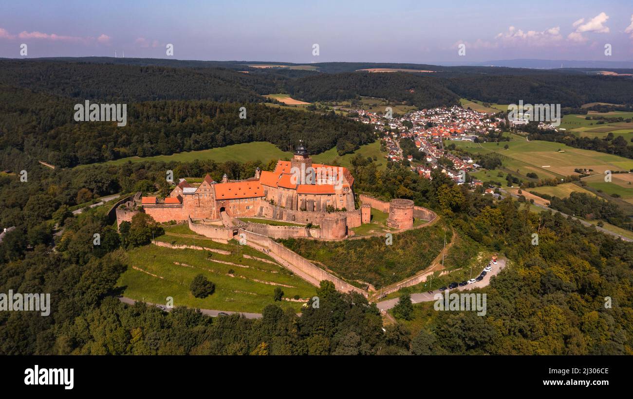 Breuberg Castle is a well-preserved fortress in the south of Hesse Stock Photo