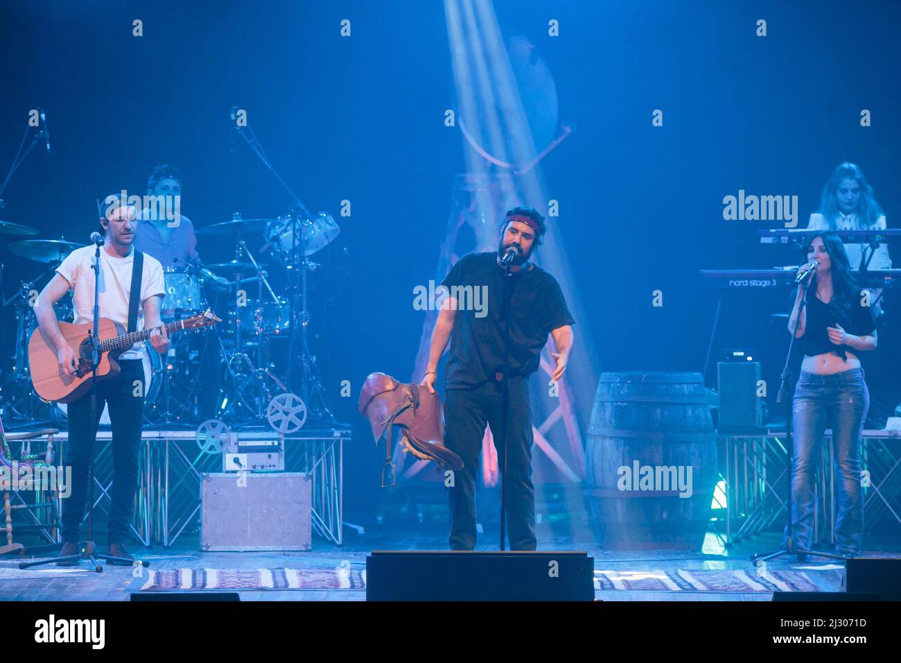 2022-04-04 The italian songwriter Tommaso Paradiso performs live the space cowboy tour in Turin, Italy Stock Photo