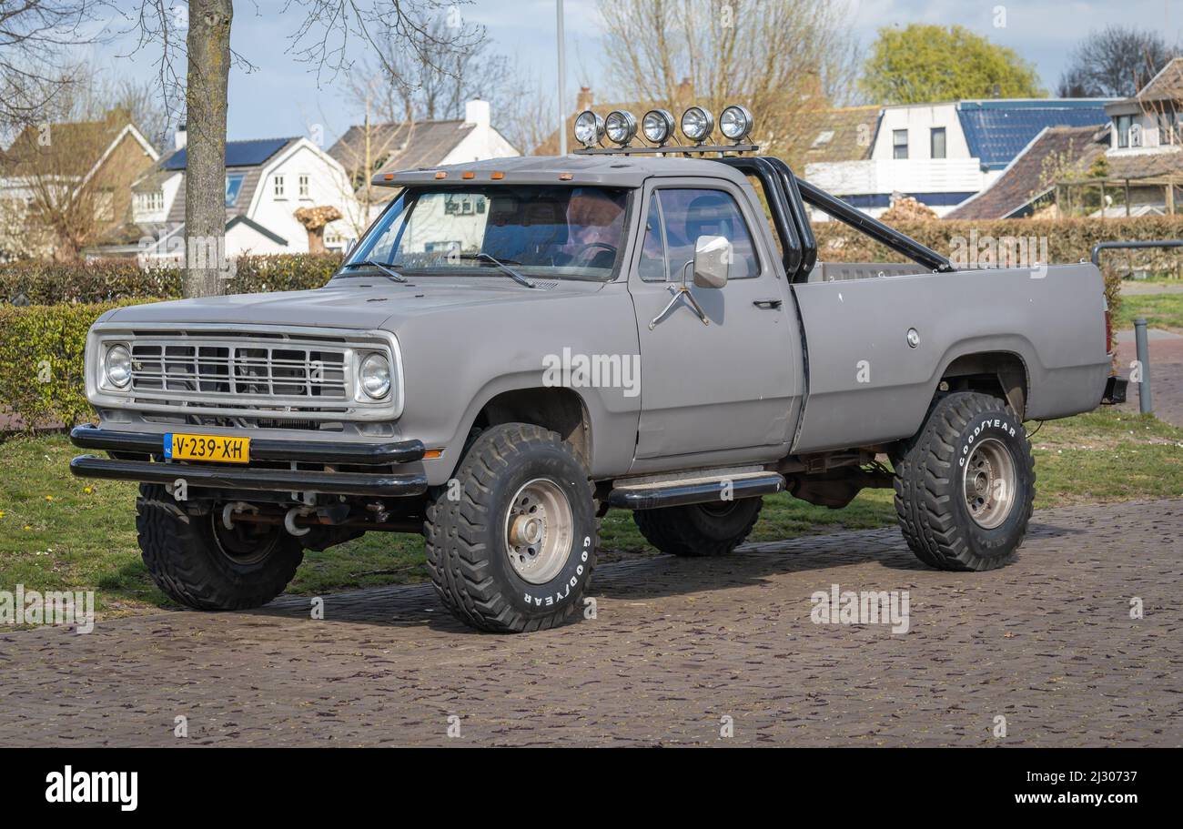 Terheijden, North Brabant, The Netherlands, 03.04.2022, Third generation of pickup truck Dodge from 1976 Stock Photo