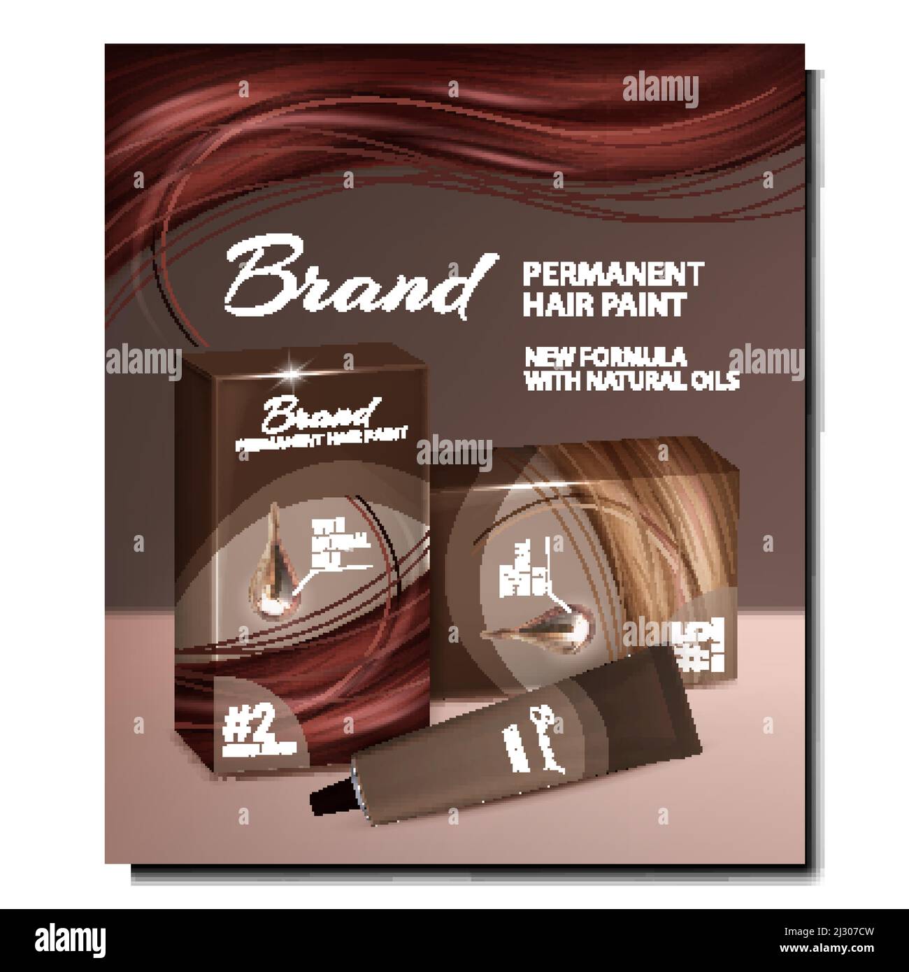 Permanent Hair Paint Promotional Poster Vector Stock Vector Image & Art