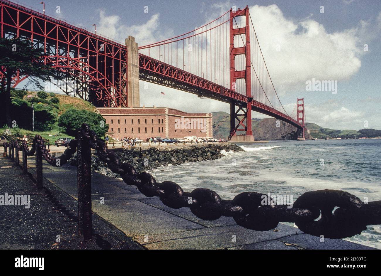 Die Golden Gate Brücke vom Marine Drive aus gesehen. - Golden Gate Bridge seen from Marine Drive Stock Photo