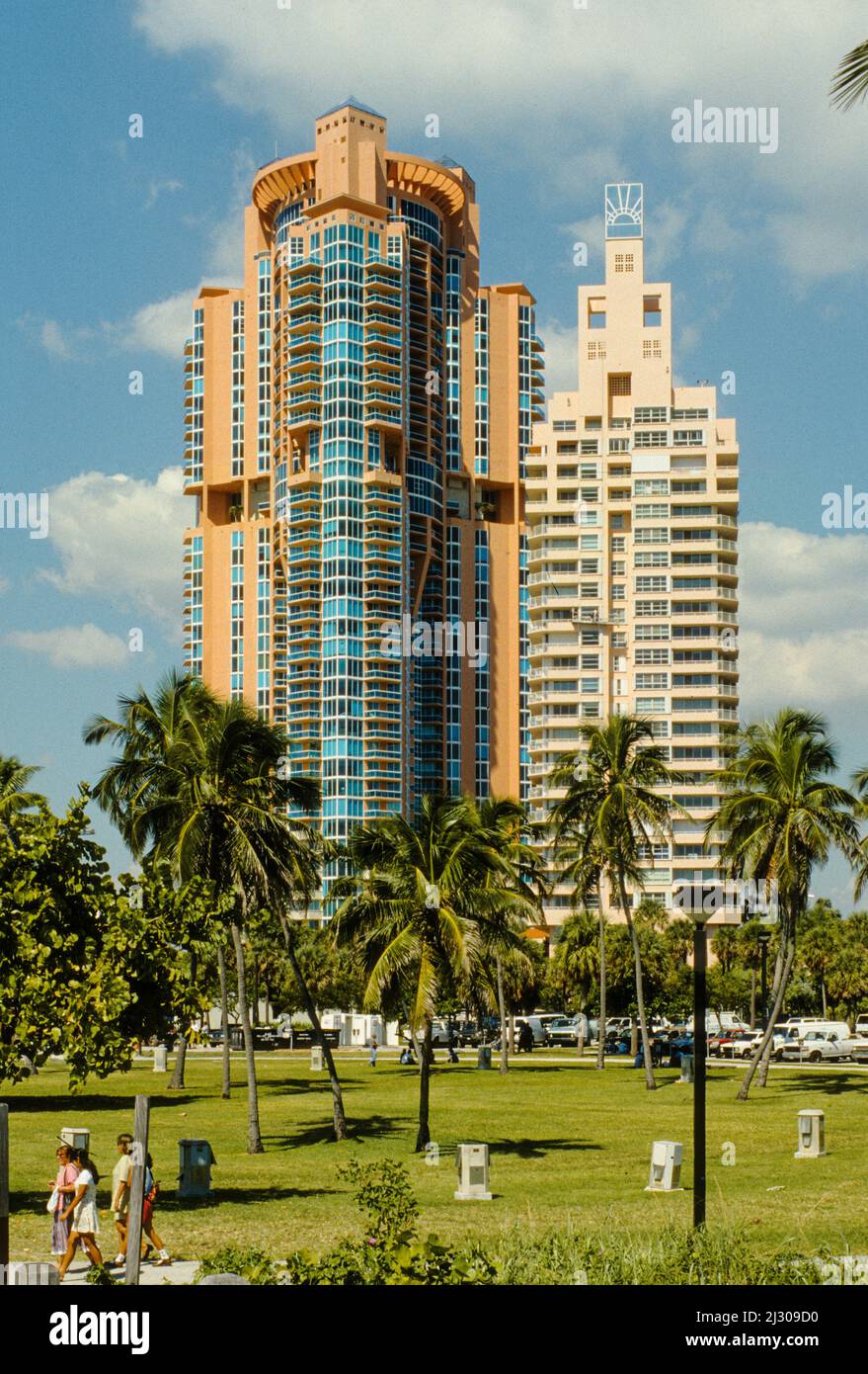 Hochhäuser am Südende von Miami Beach highrise apartment buildings
