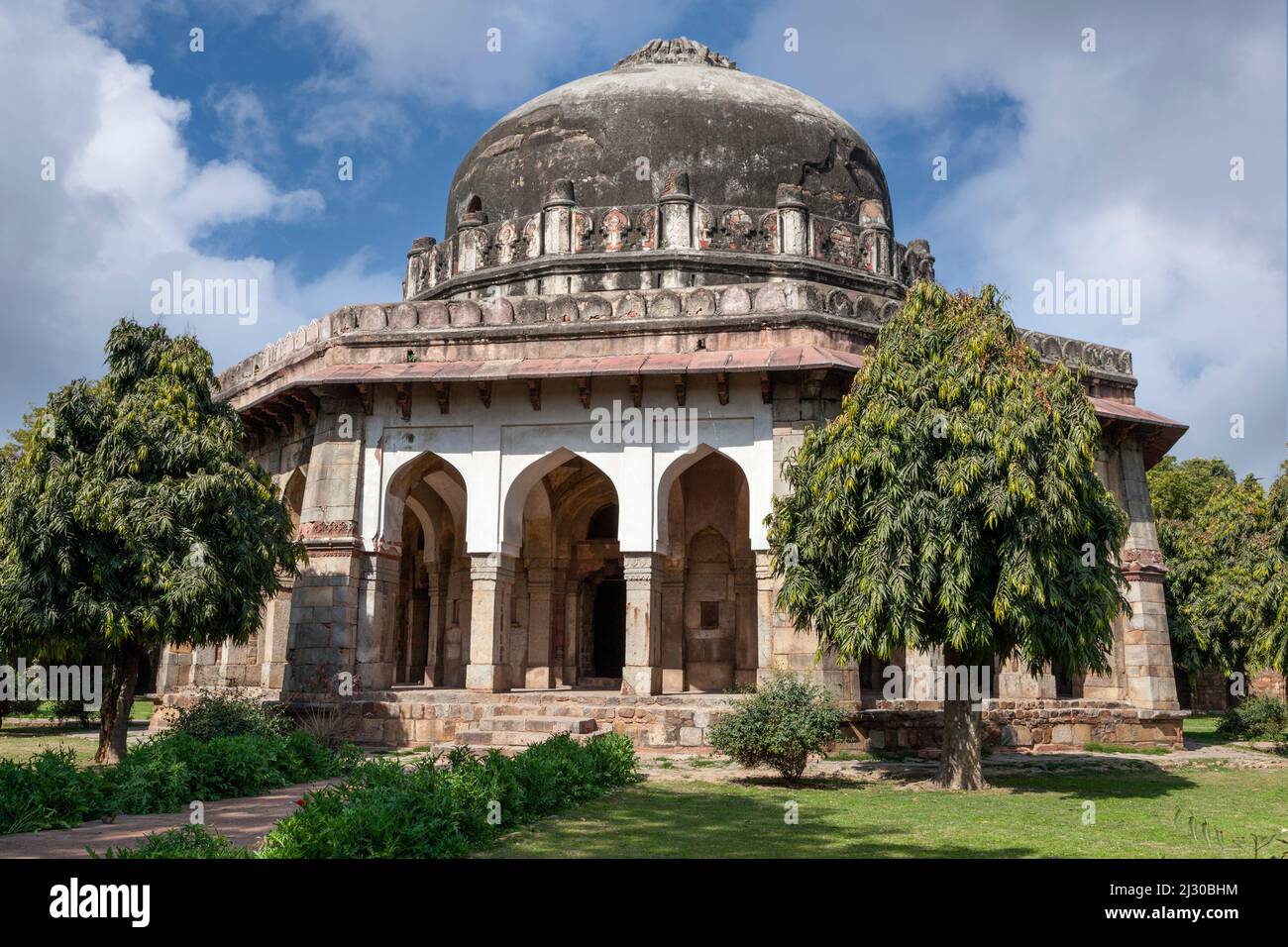 New Delhi, India.  Lodi Gardens.  Tomb of Sikandar Lodi, Second Ruler of the Lodi Dynasty.  Reigned 1489-1517. Stock Photo