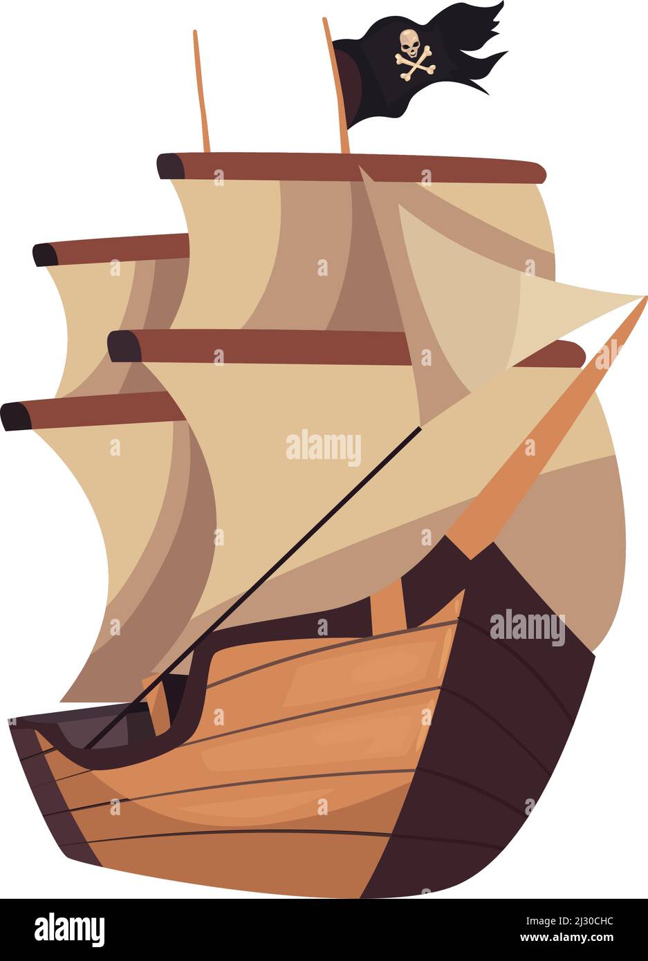 old flat ship illustration Stock Vector Image & Art - Alamy