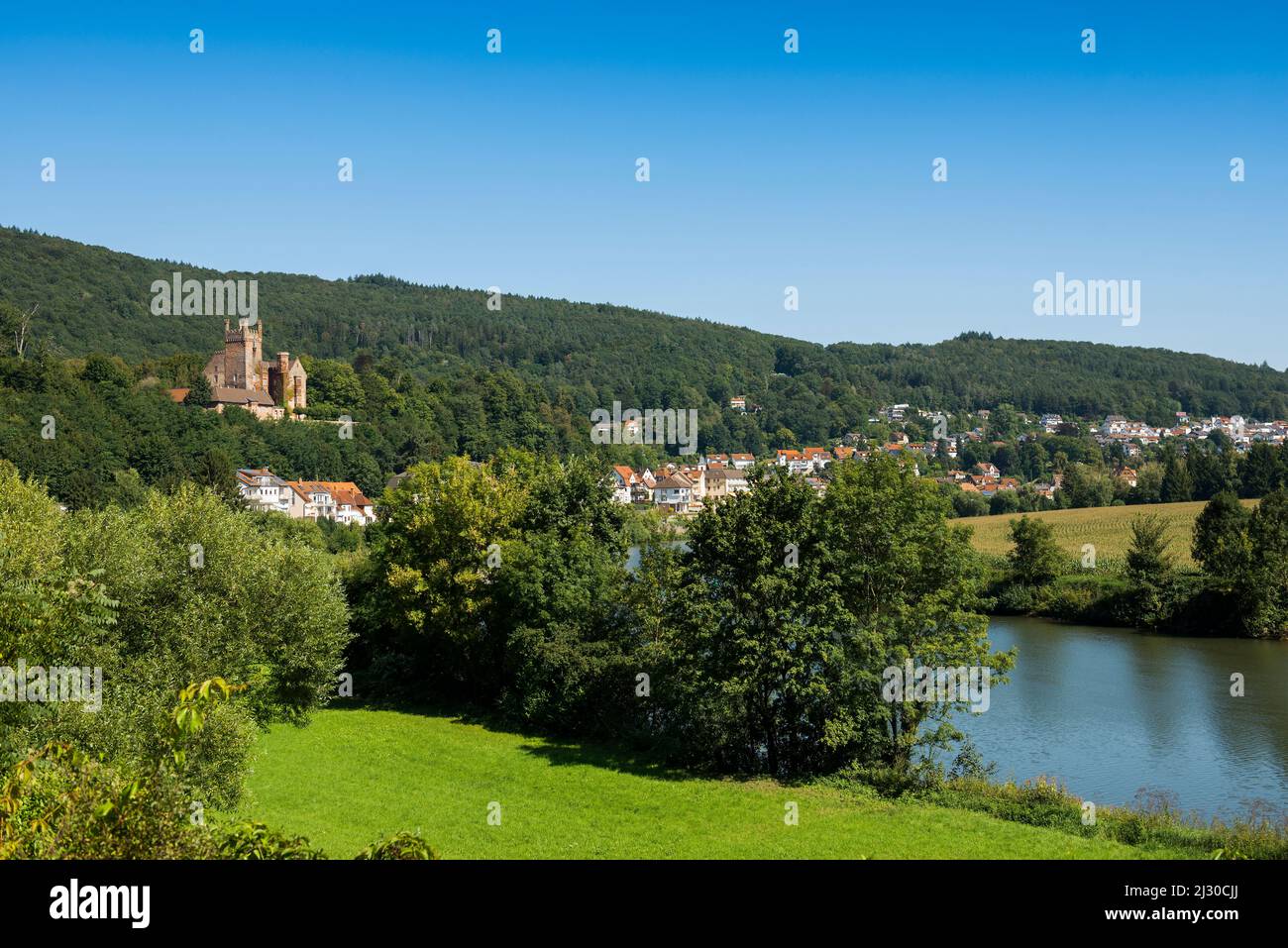 Neckar, Neckarsteinach, Vierburgenstadt, Baden-Württemberg, Germany Stock Photo