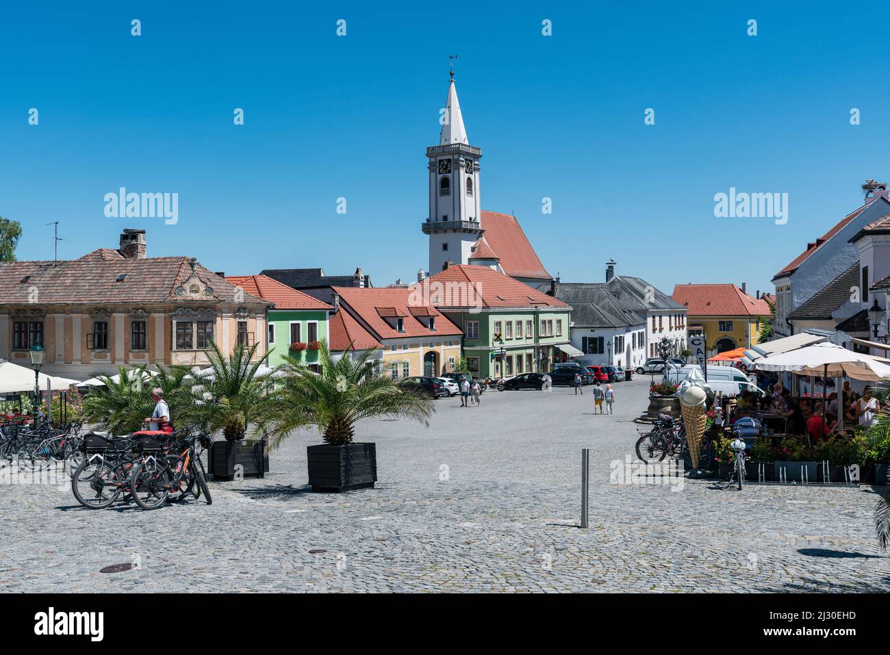 Old town of the free town of Rust on Lake Neusiedl in Burgenland, Austria Stock Photo