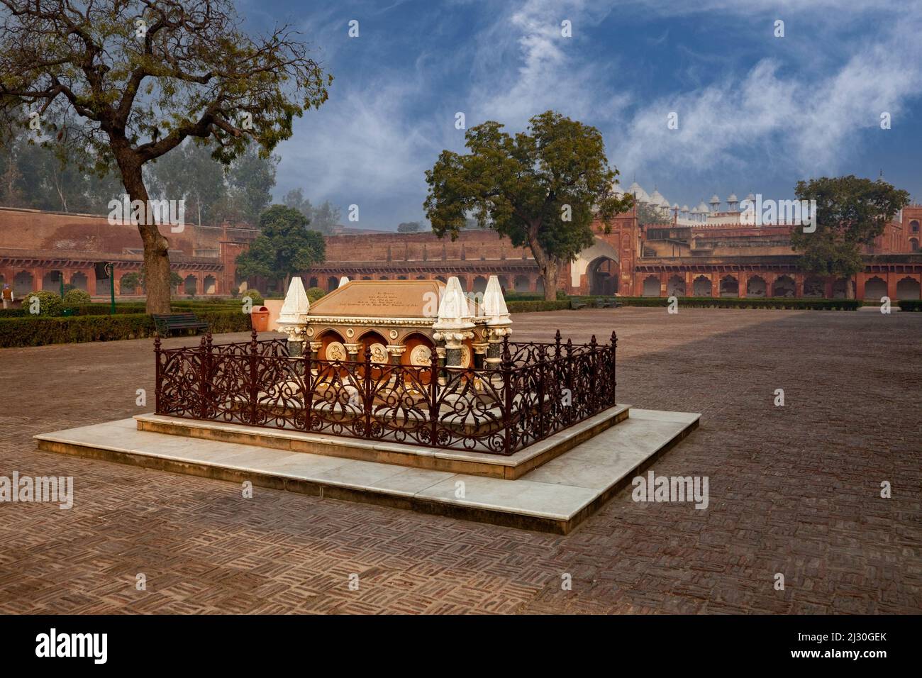 Agra, India.  Agra Fort.  Grave of John Russell Colvin, British lieutenant-governor of the Northwestern Provinces, died 1857. Stock Photo